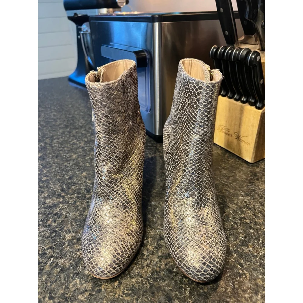 James Chan Delia Gold Print Bootie
